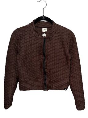 Booty by Brabants Cropped Chrome Track Jacket BROWN